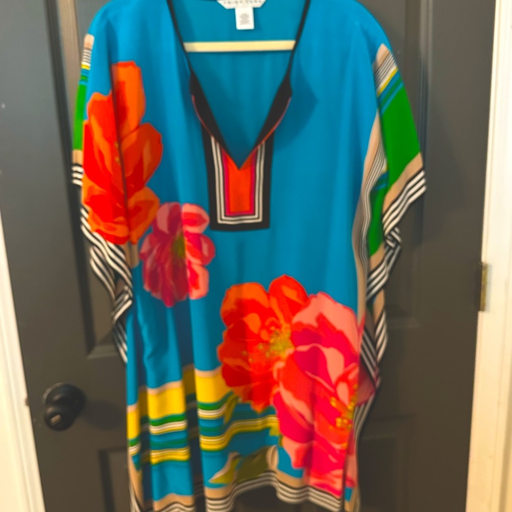 Trina Turk 100% Silk Caftan Dress